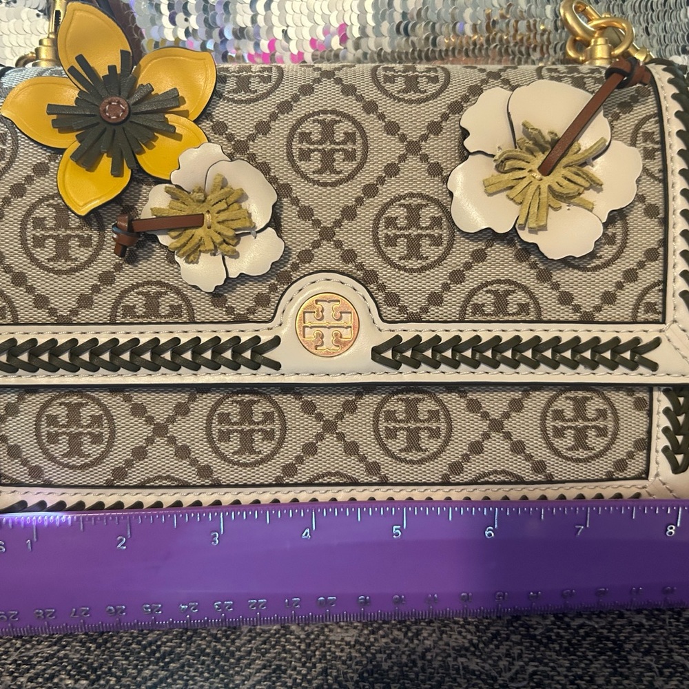 Tory Burch T monogram braided floral mini bag - Picture 8 of 8